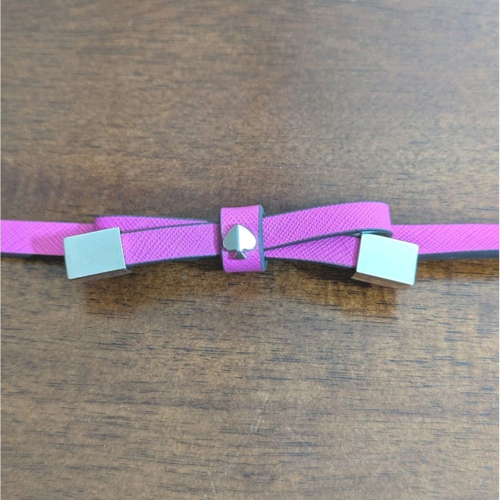 KATE SPADE NEW YORK Hot Pink Skinny Bow Belt Pink Size Large NEW Preppy Cutesy - Picture 2 of 5